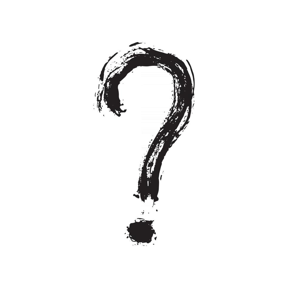 Question Mark grunge textured hand drawn, vector illustration