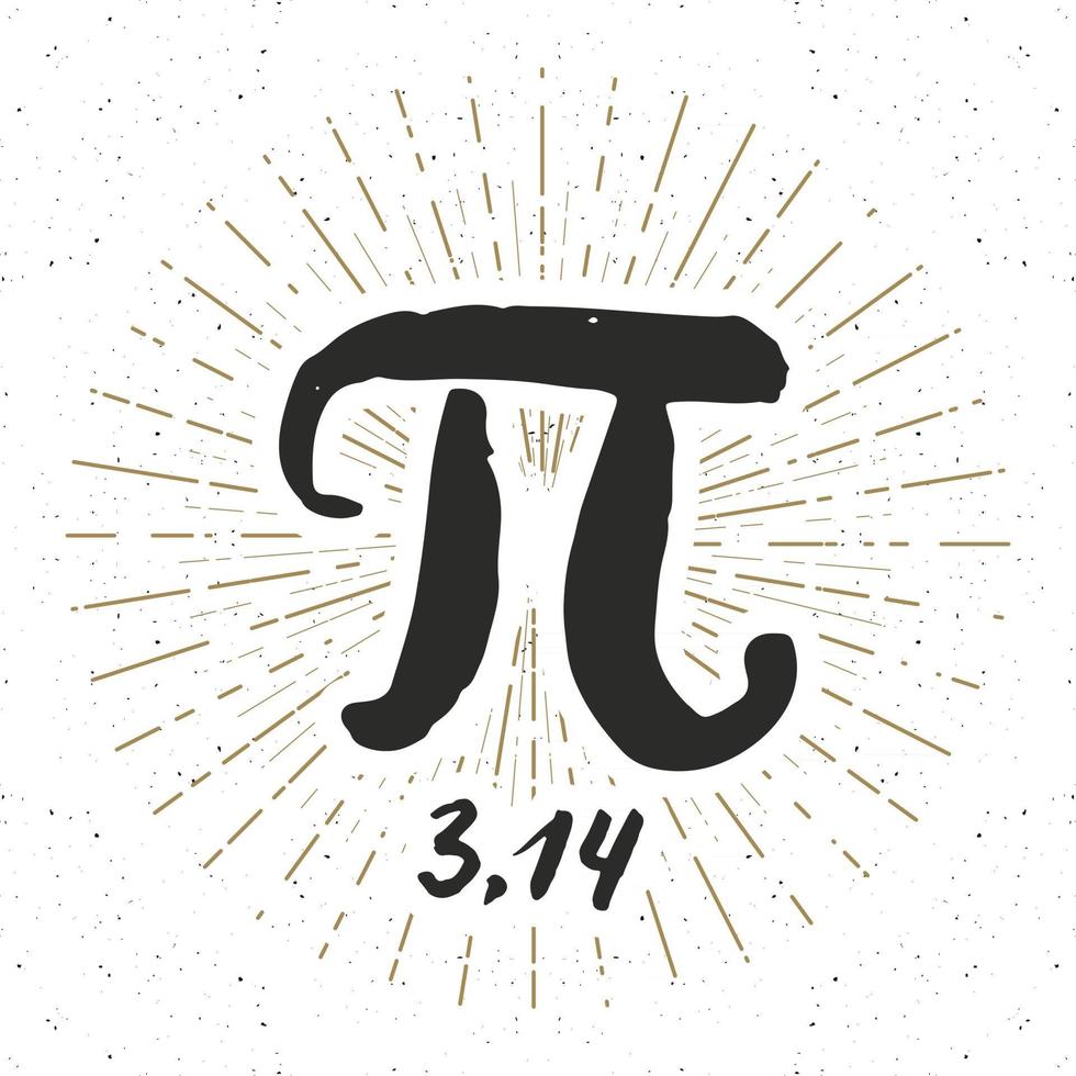 Pi symbol hand drawn icon, Grunge calligraphic mathematical sign, vector illustration