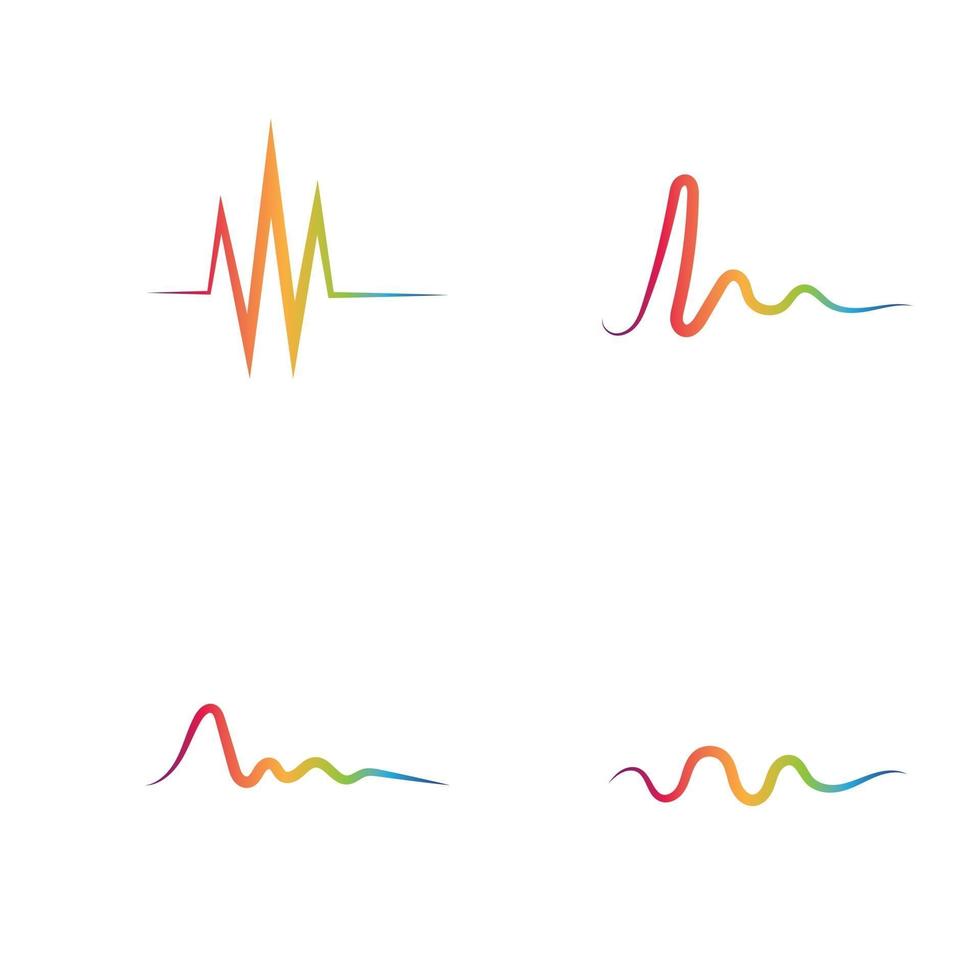 Sound waves logo line vector