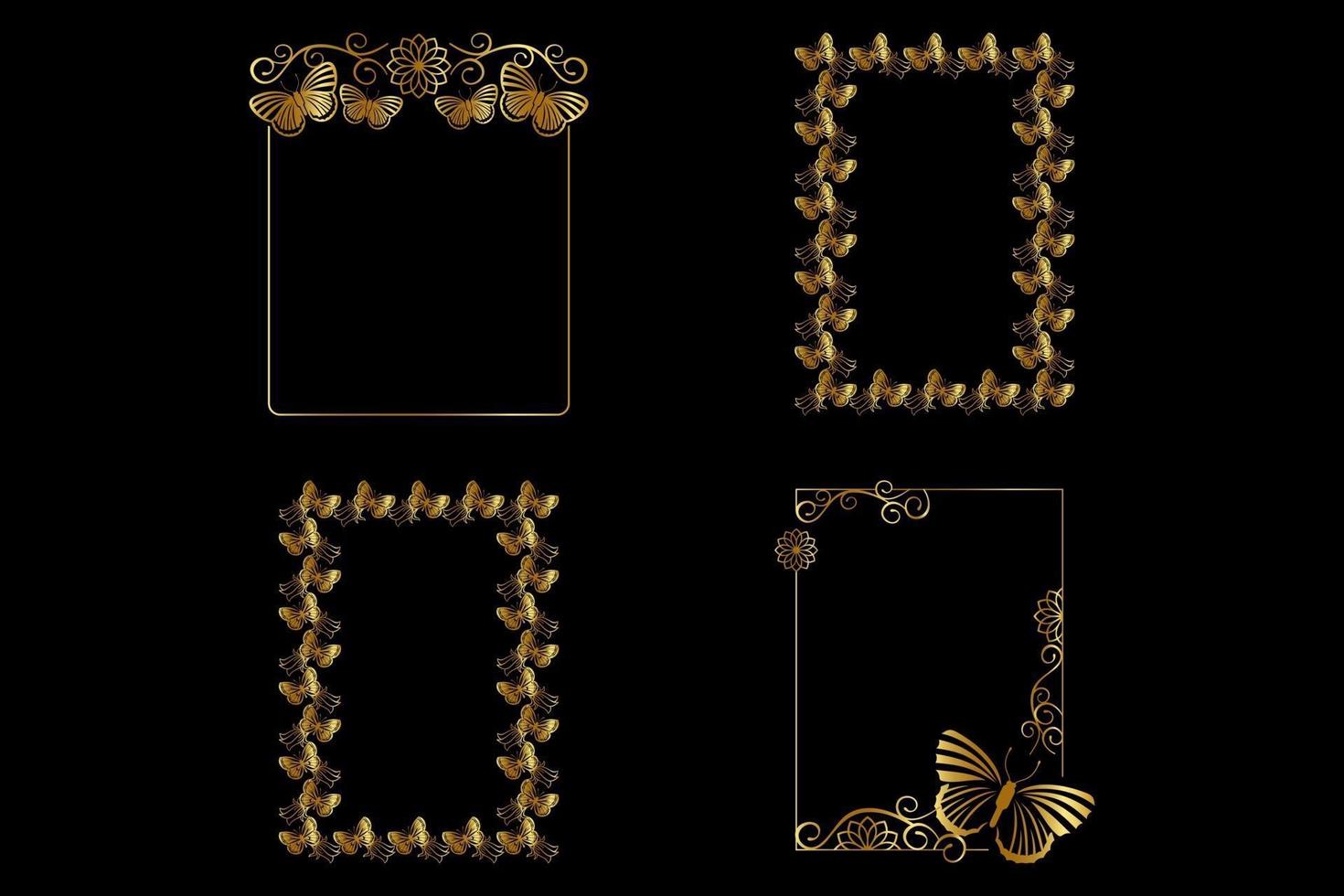 Golden Vertical Frames vector