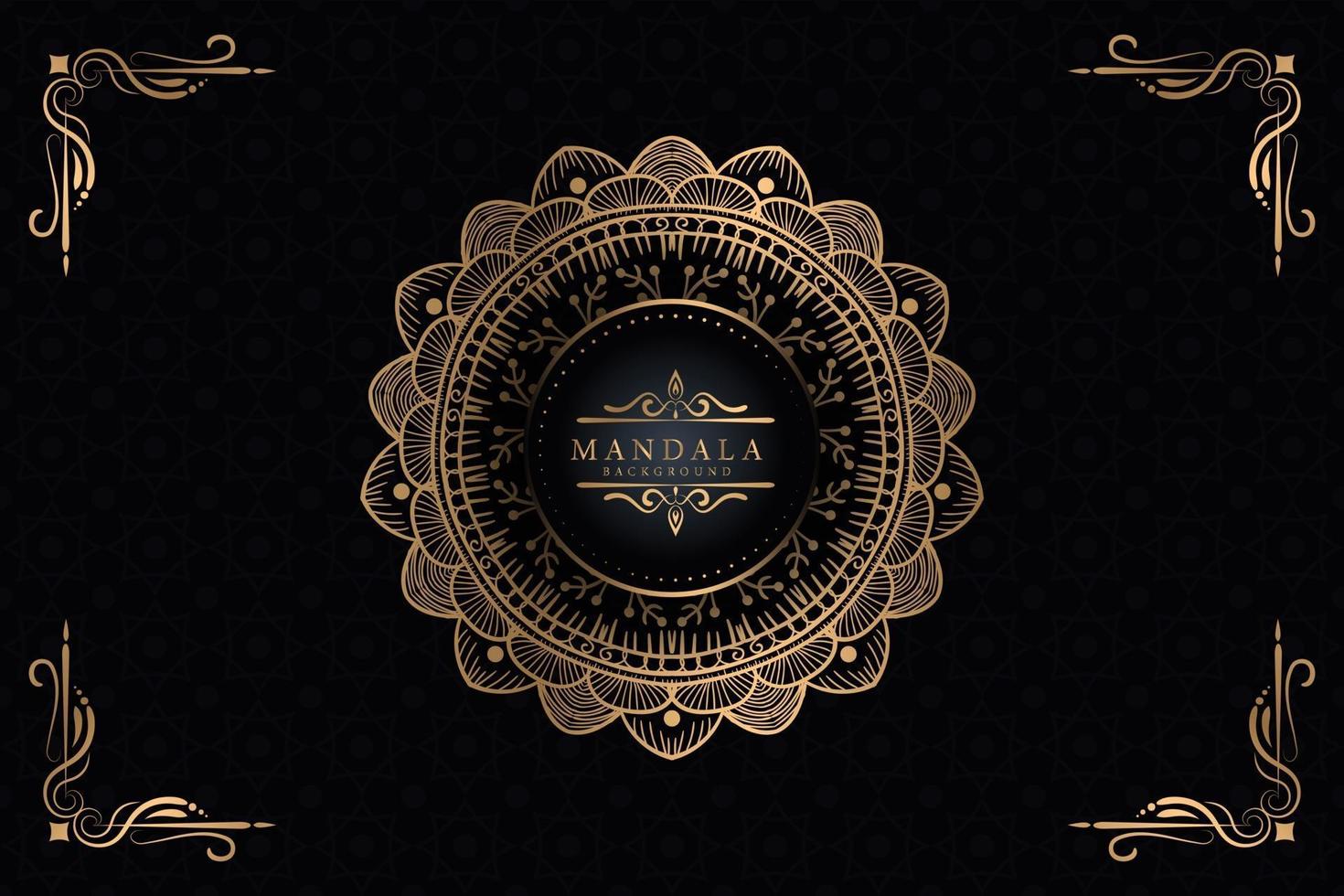 Luxury mandala background for book cover vector