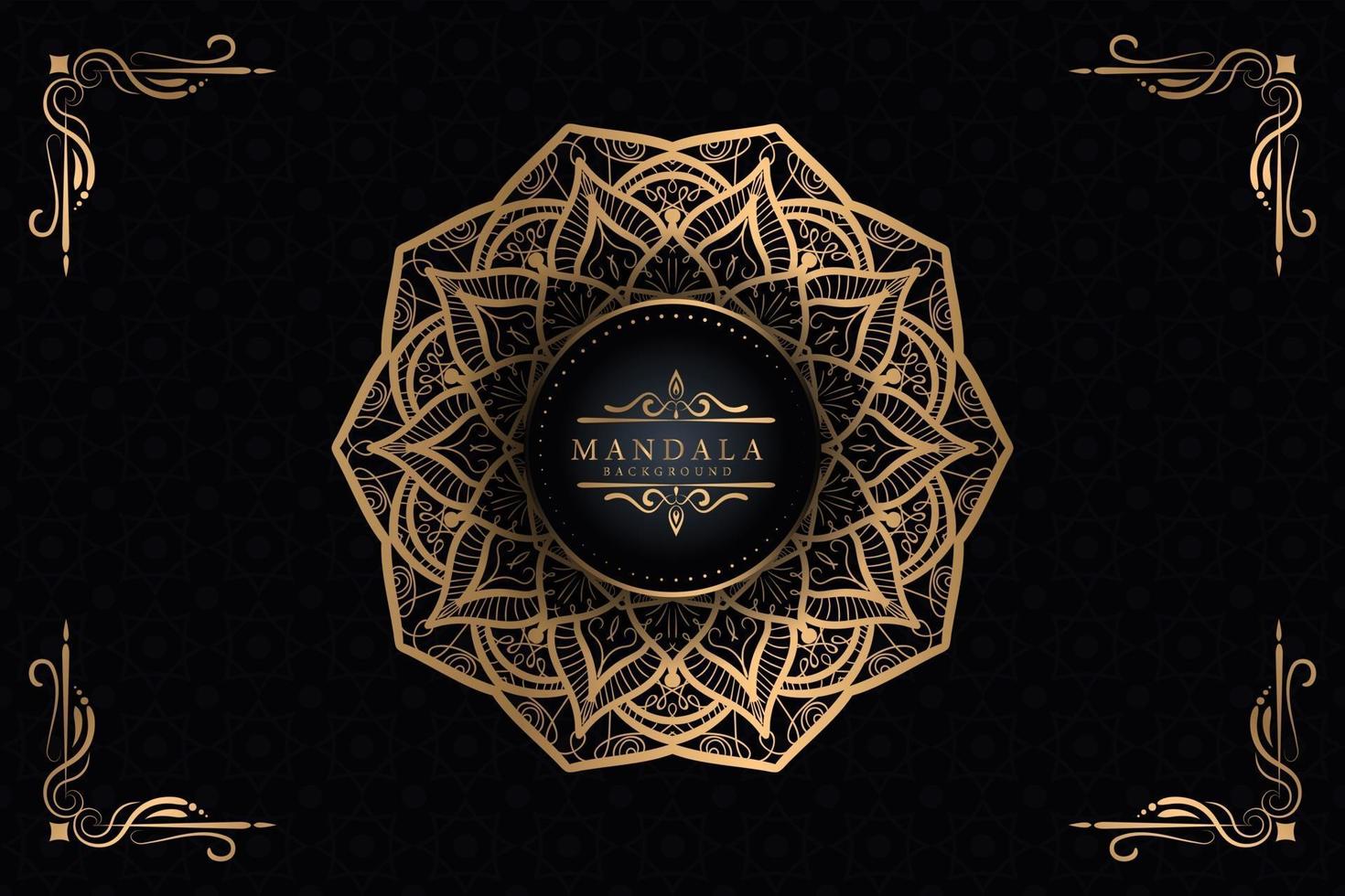 mluxury mandala con un magnífico fondo de estilo arabesco para tarjeta vector eps 10