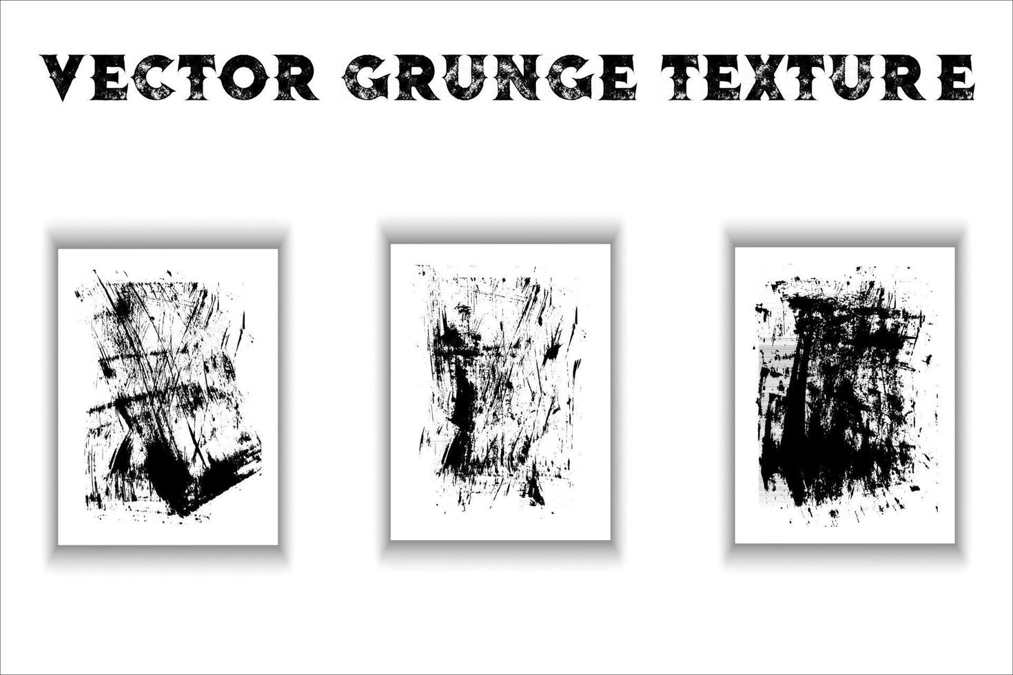 Grunge texture overlay set, vector illustration