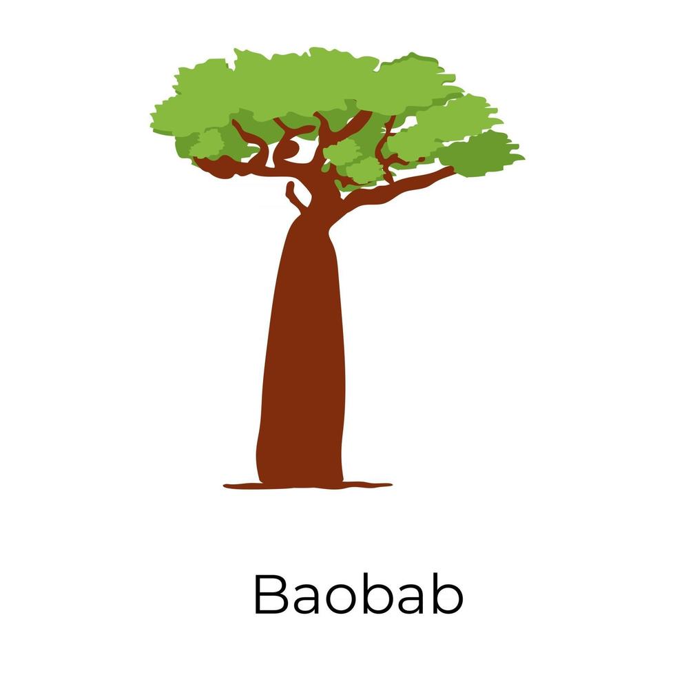 árbol alto de baobab vector