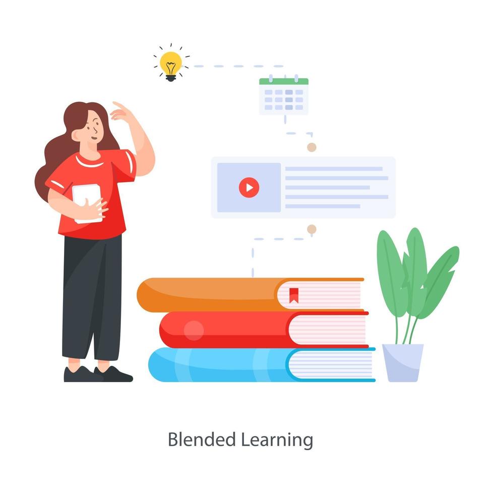 Blended Learning Teacher vector