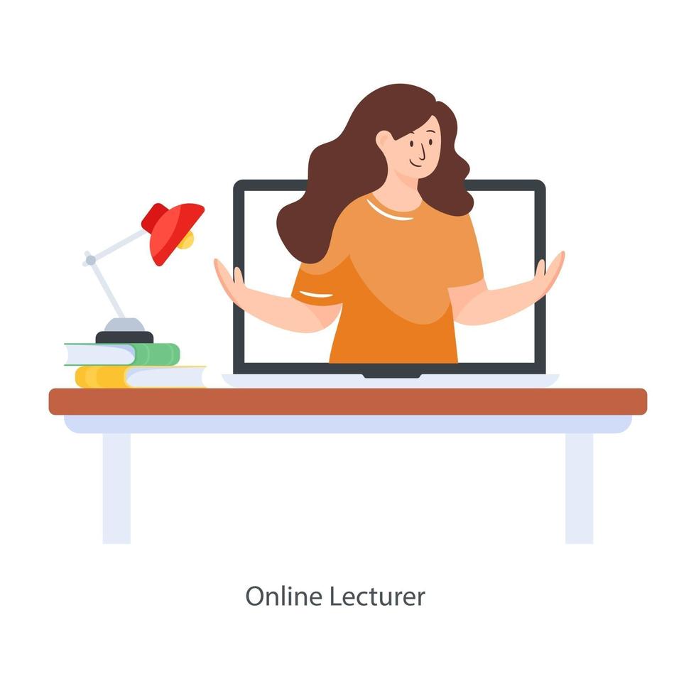 Online Lecturer Concept vector