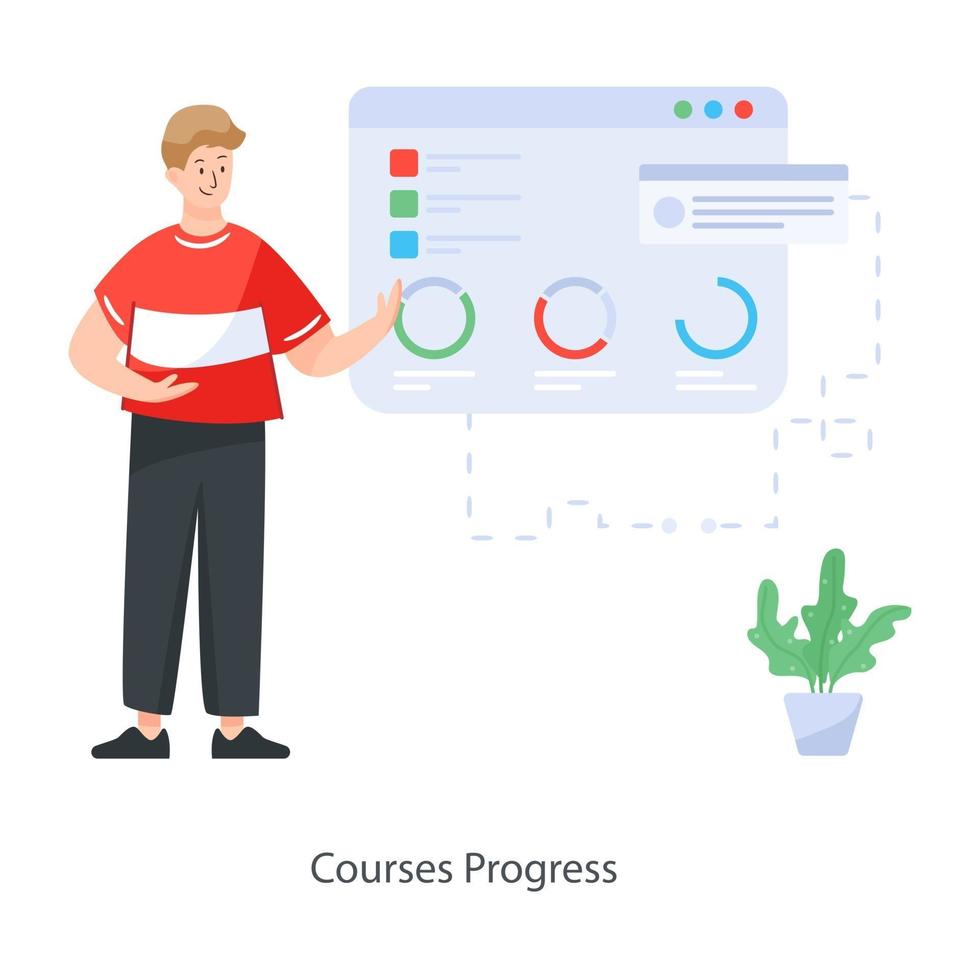 Courses Progress Design vector