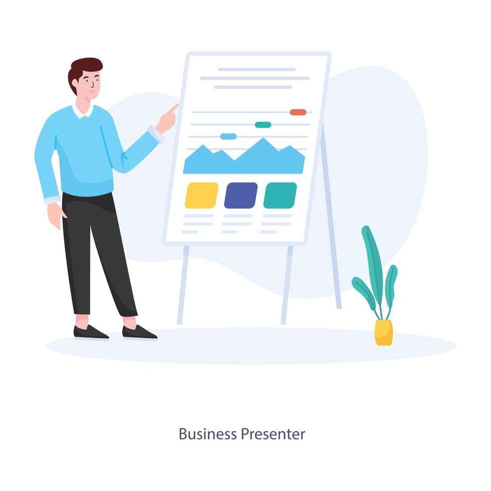 Business Presenter  with Board vector