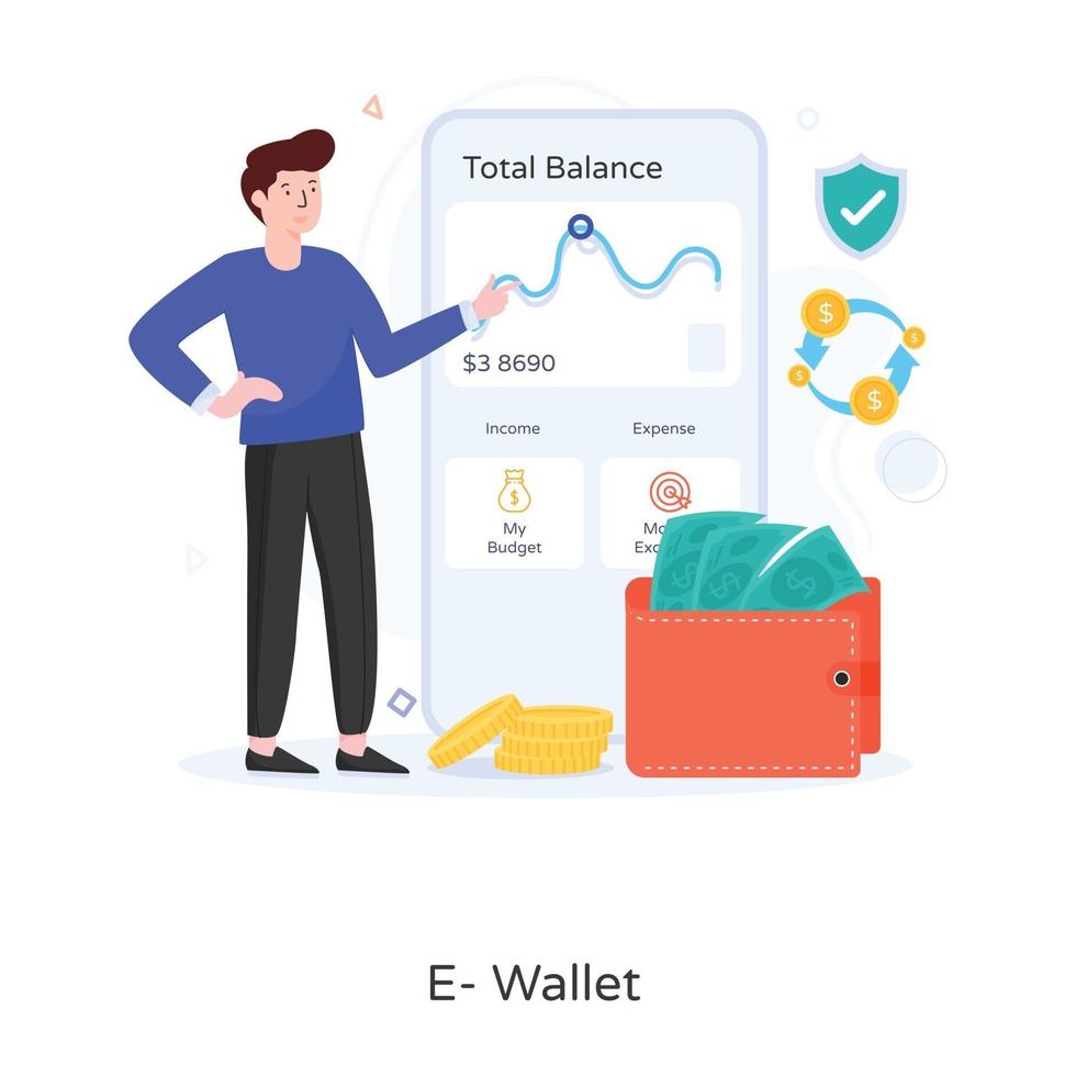 E wallet Creative Design vector