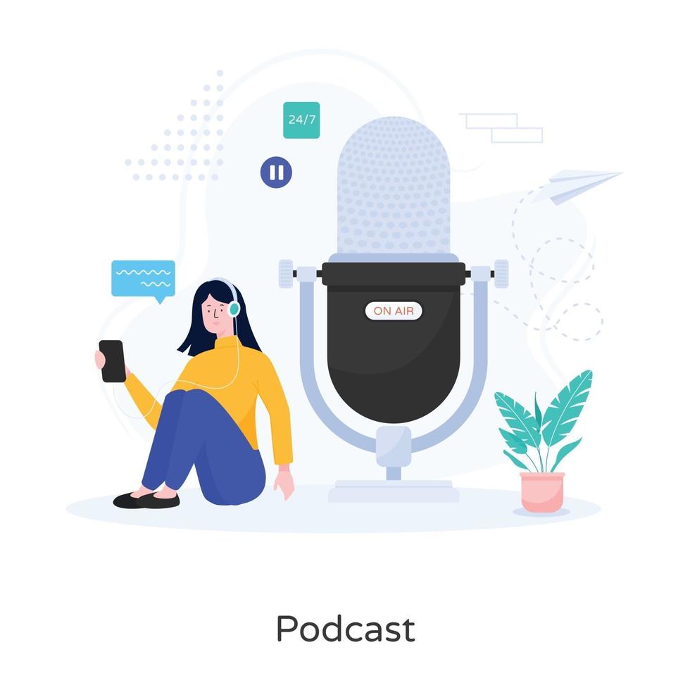 Trendy  Podcast style vector