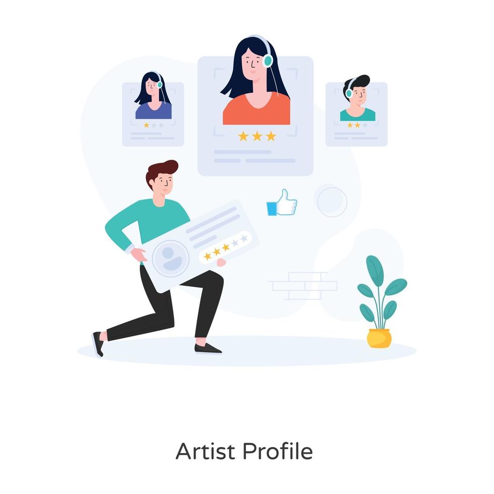 diseño de perfil de artista vector