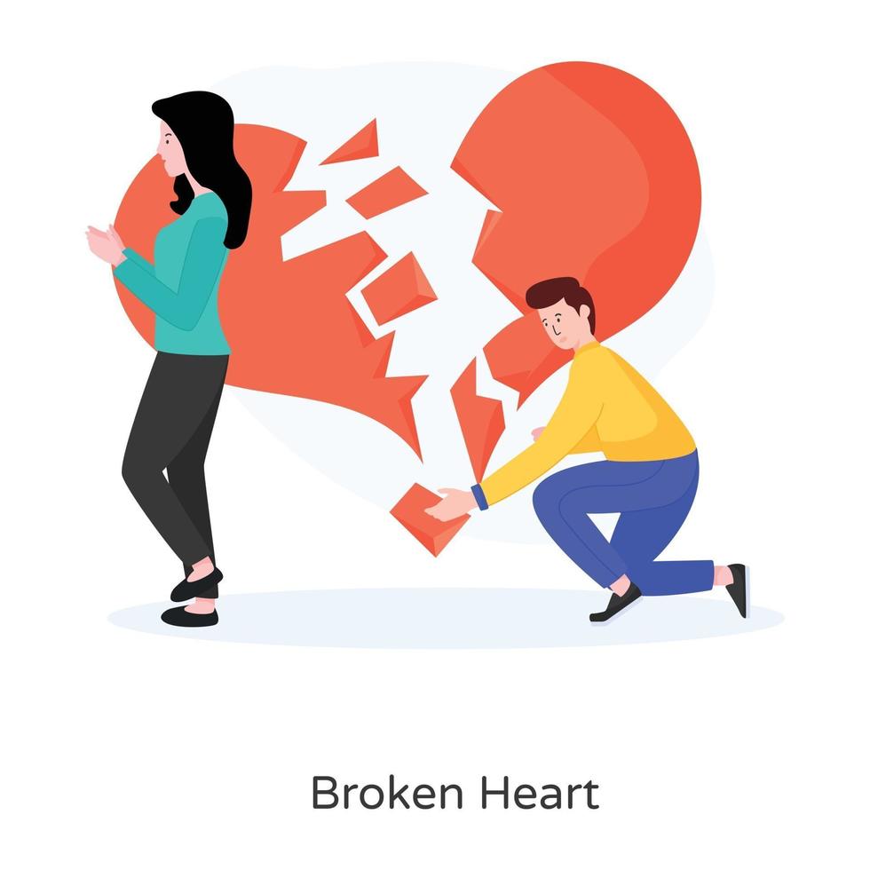 Broken Heart and Breakup vector