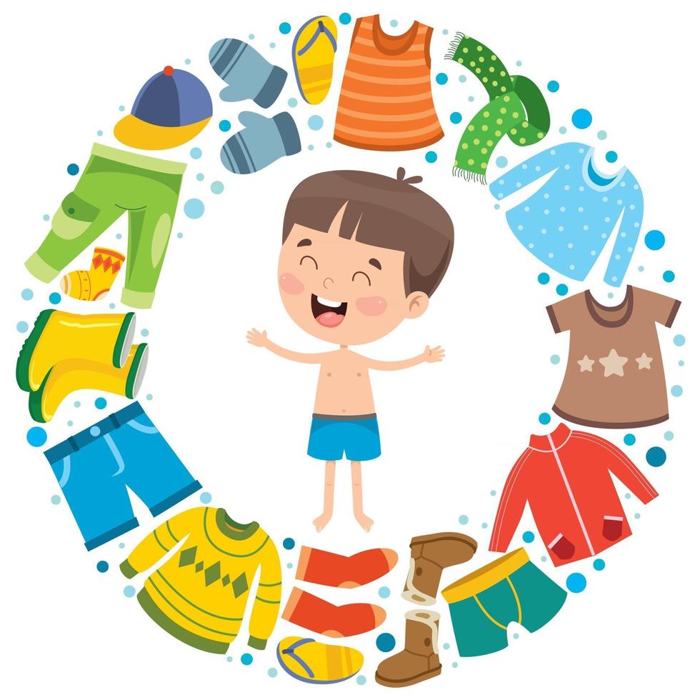 Colorful Clothes For Little Children vector