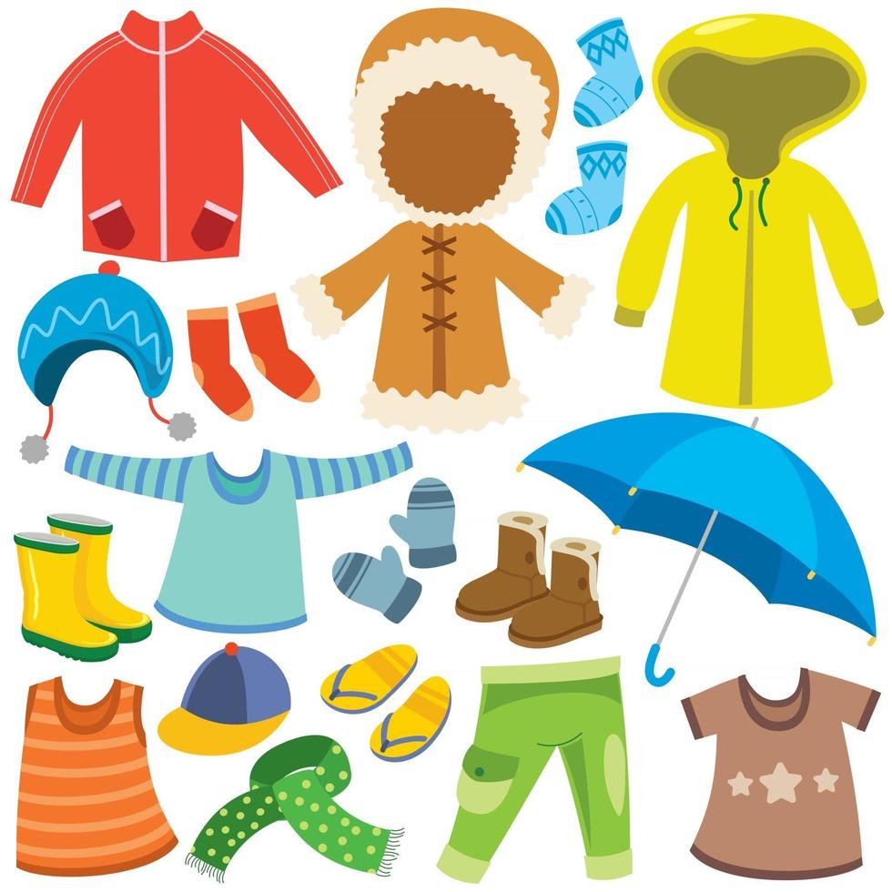 Colorful Clothes For Little Children vector