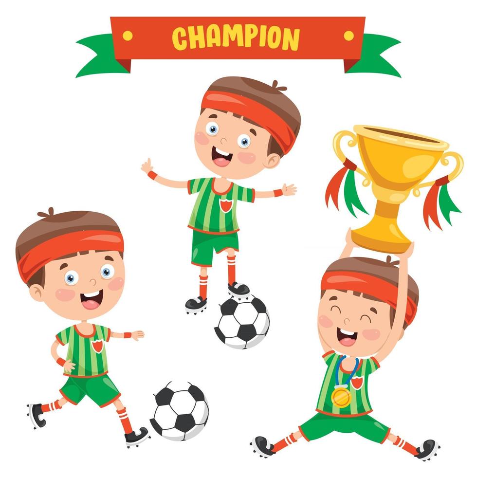 Little Kids Celebrating Championship Win vector