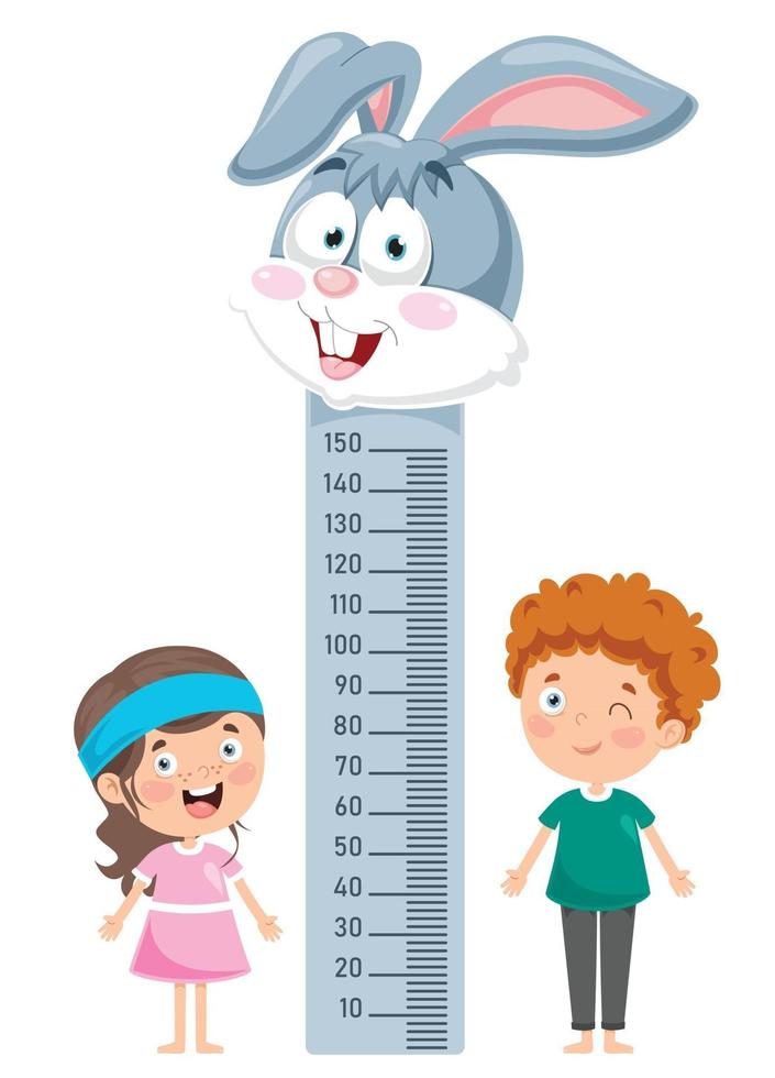 Height Measure For Little Children vector