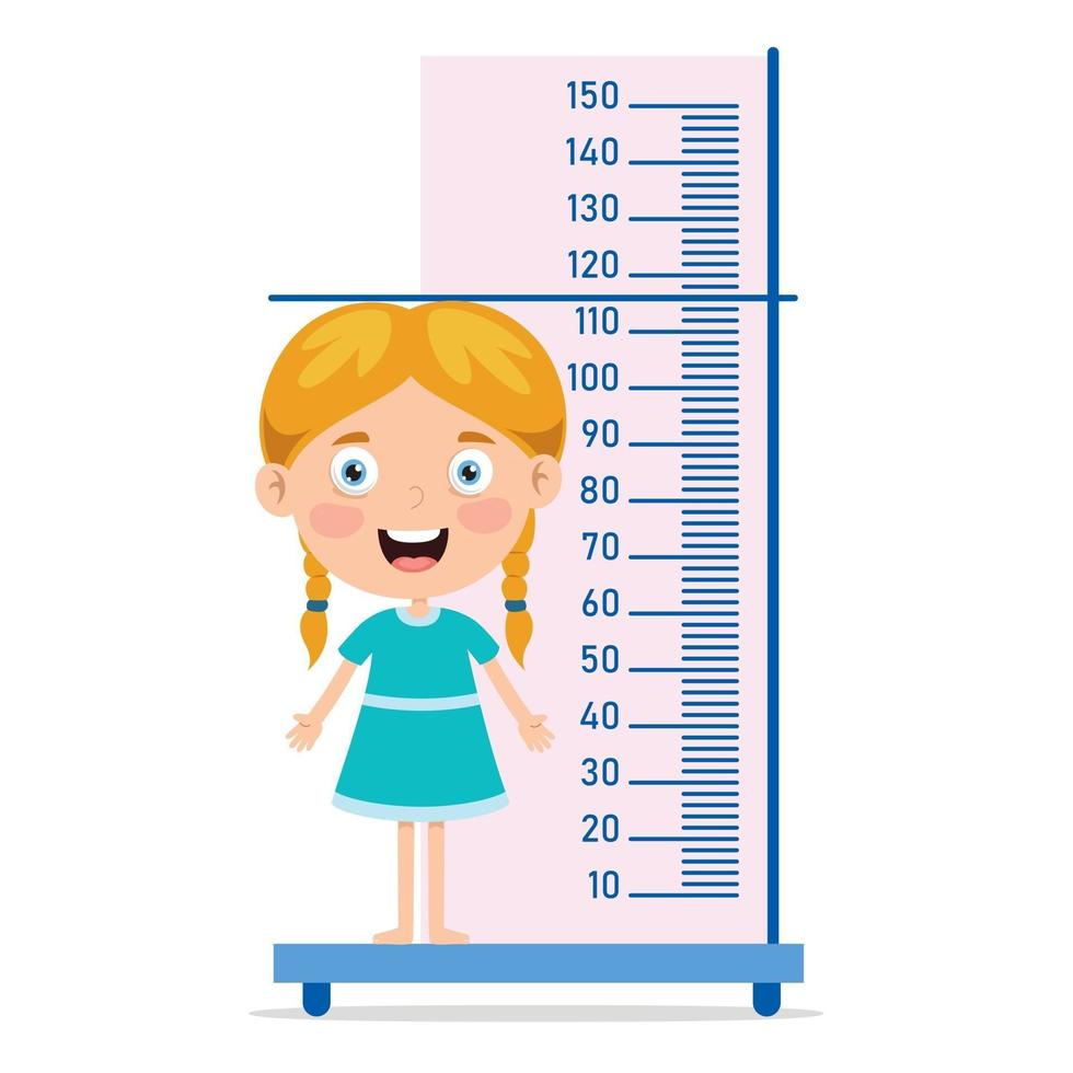 Height Measure For Little Children vector