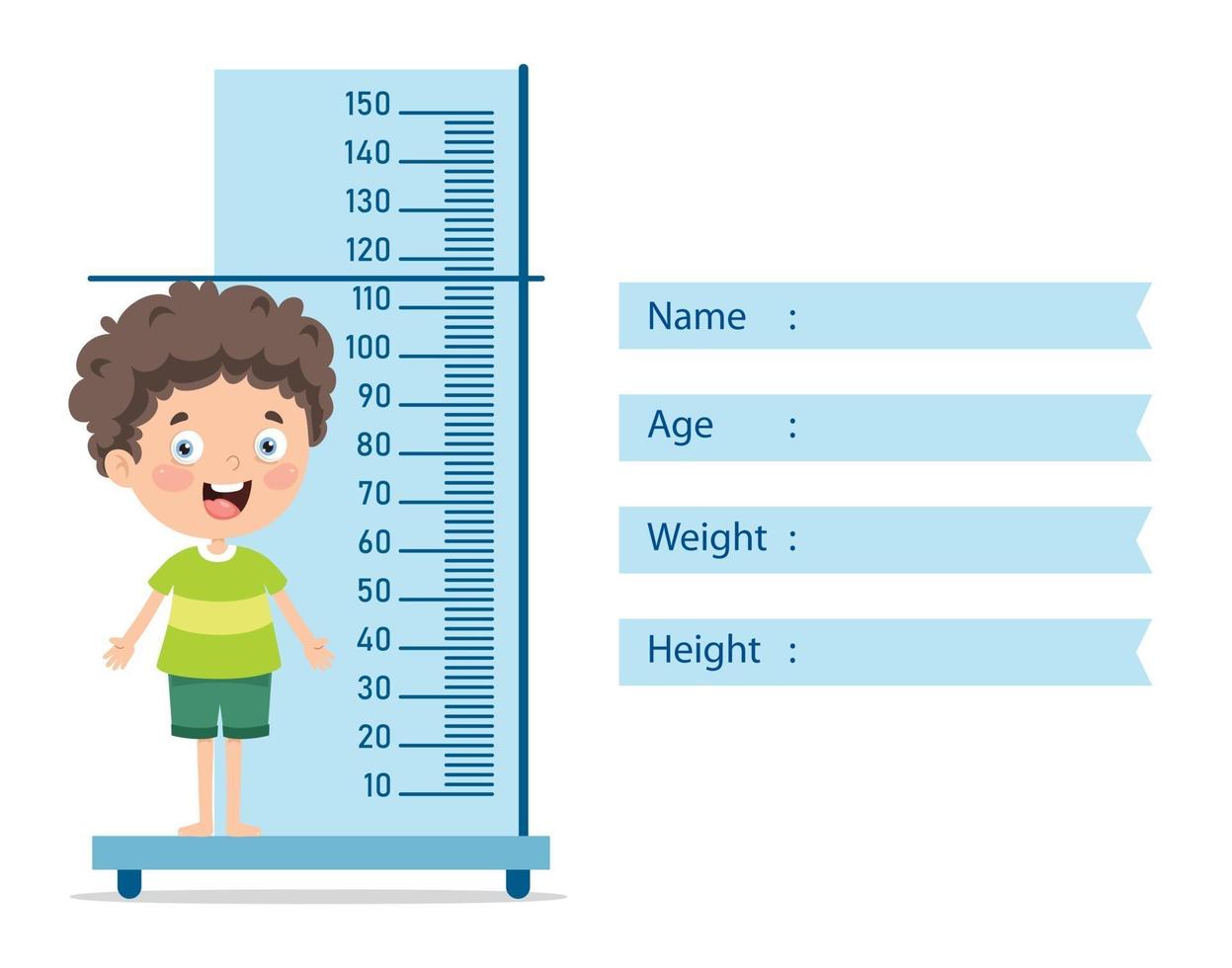 Height Measure For Little Children vector