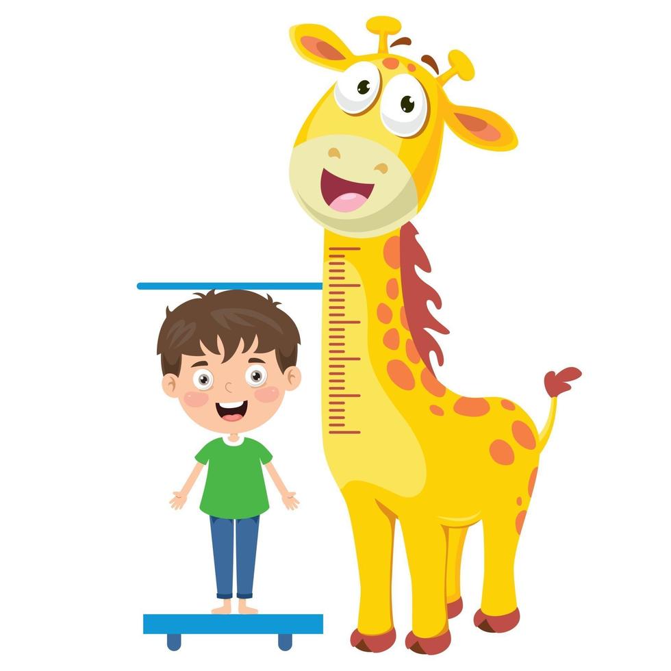 Height Measure For Little Children vector