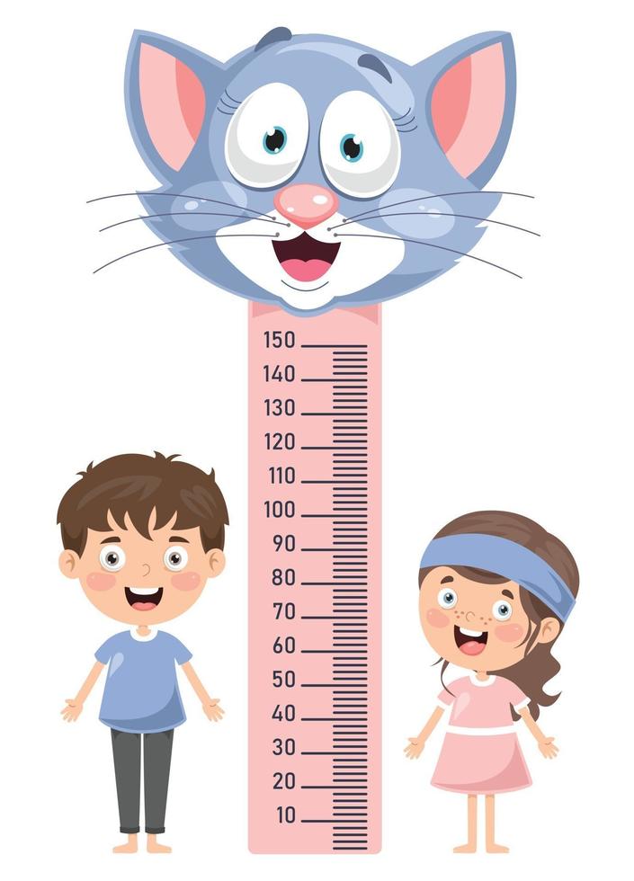 Height Measure For Little Children vector