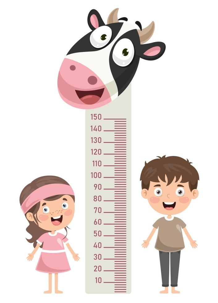 Height Measure For Little Children vector