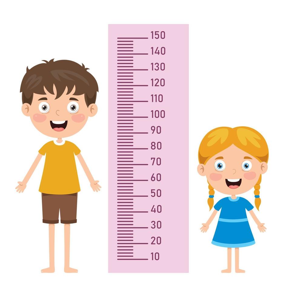 Height Measure For Little Children vector