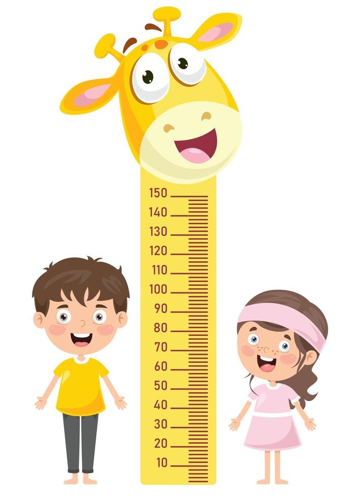 Height Measure For Little Children vector