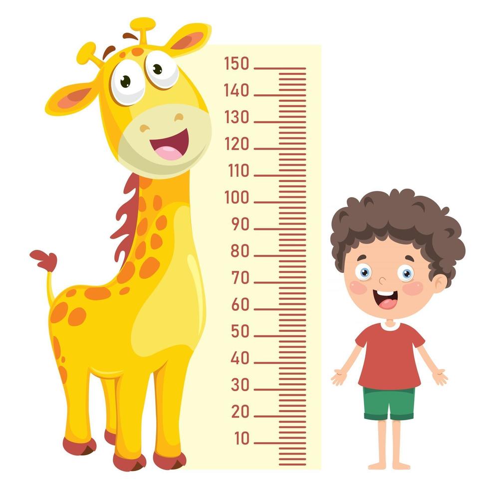 Height Measure For Little Children vector