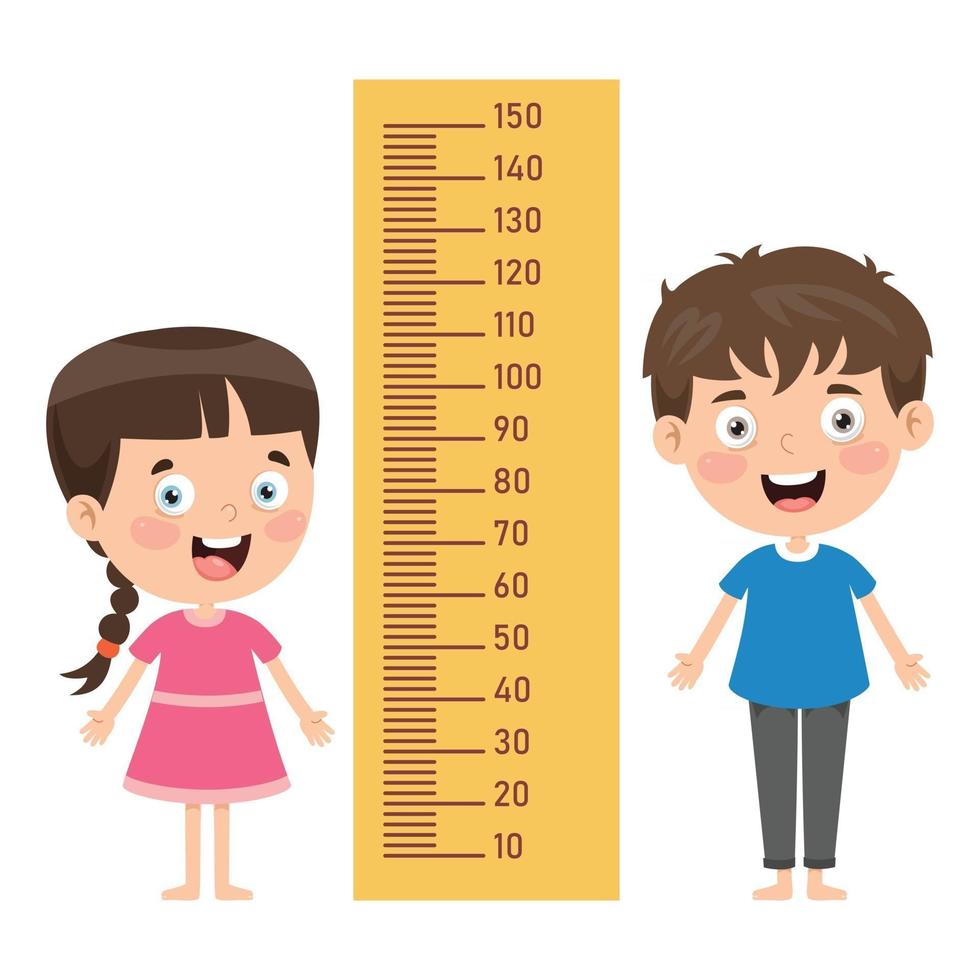 Height Measure For Little Children vector