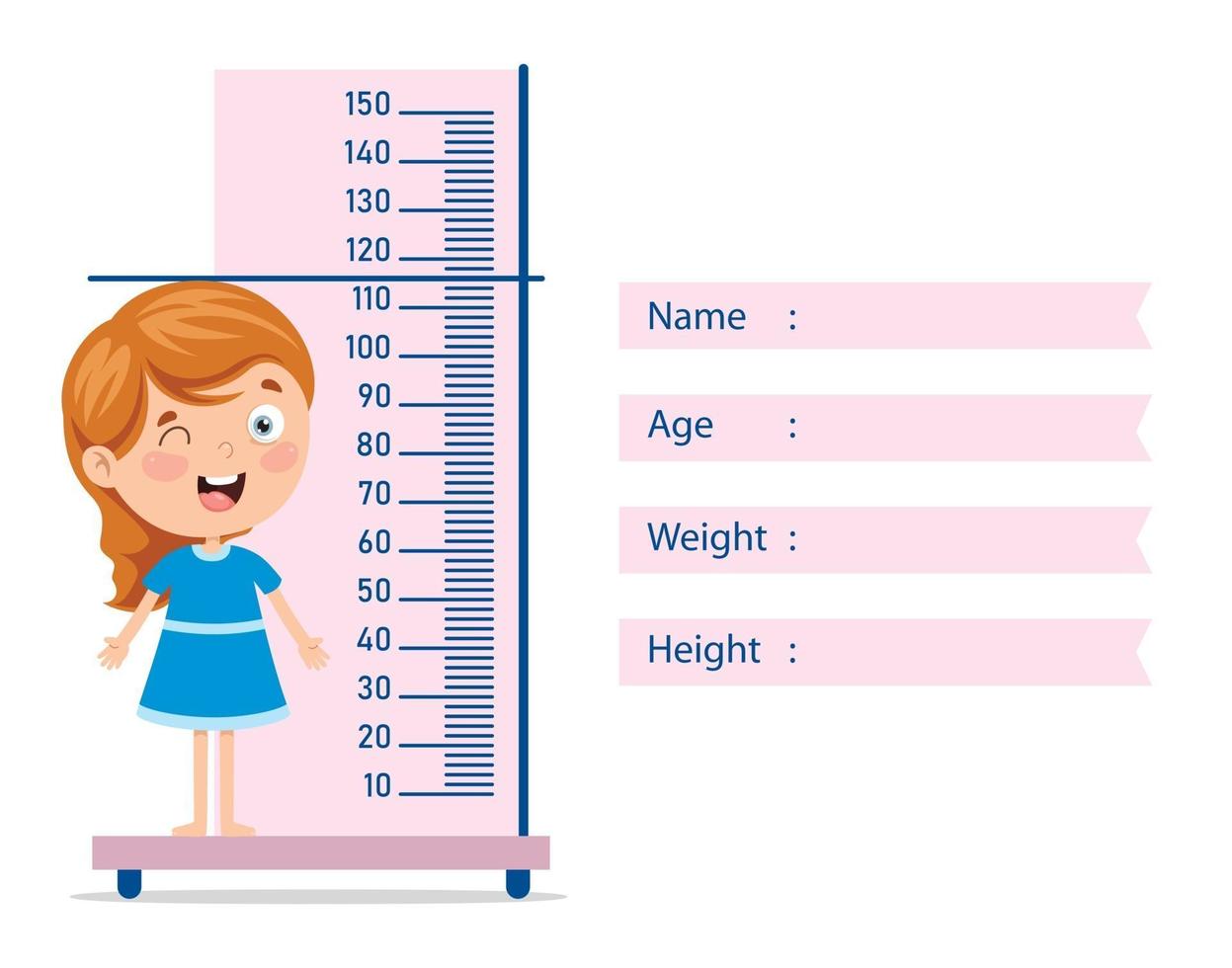 Height Measure For Little Children vector