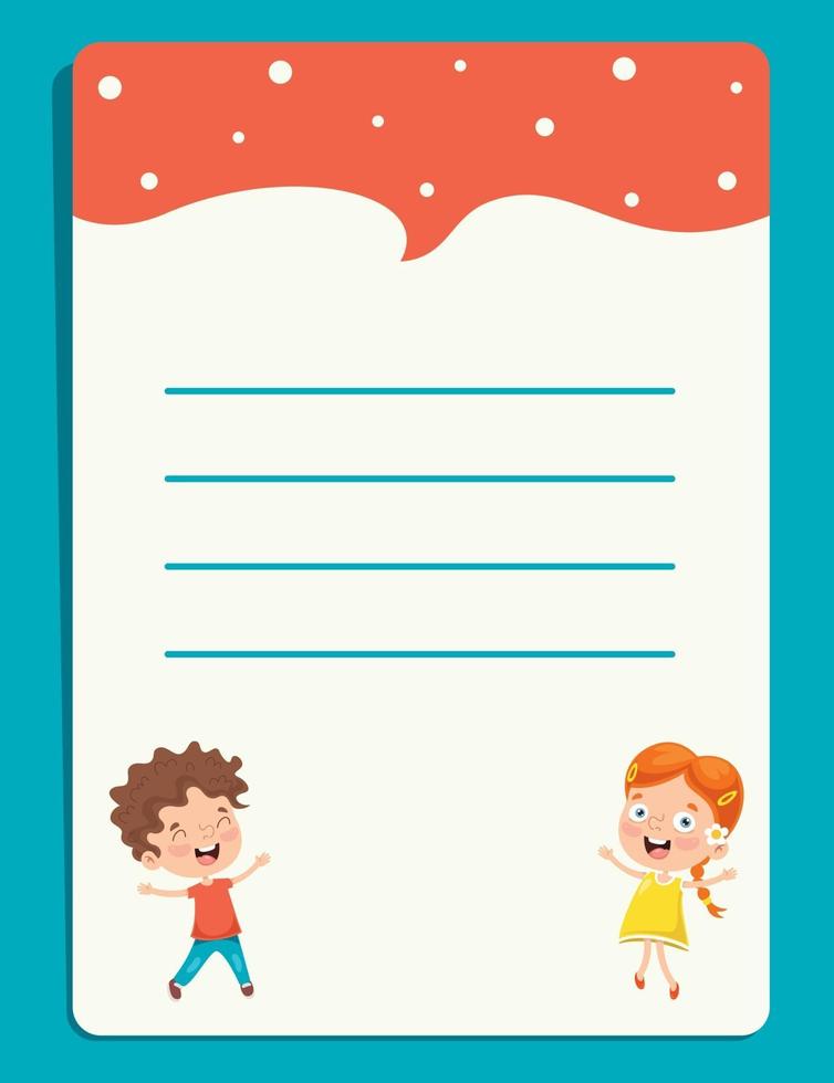 Blank Note Paper For Children Education vector