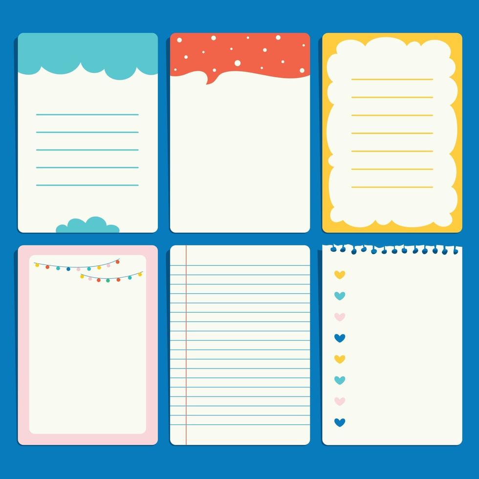 Blank Note Paper For Children Education vector