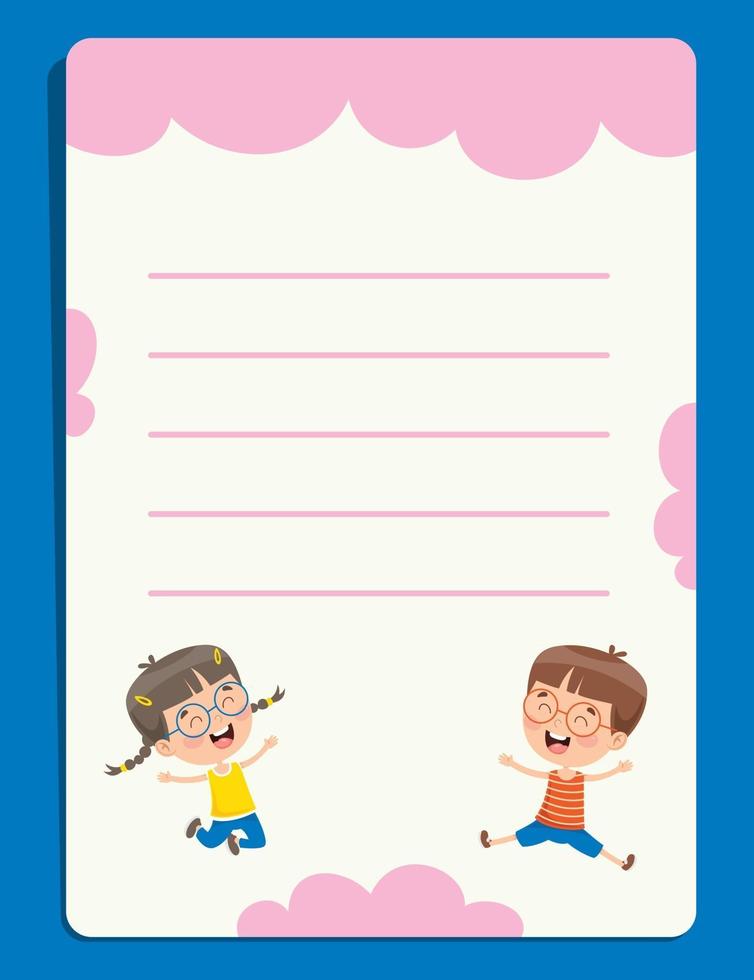 Blank Note Paper For Children Education vector