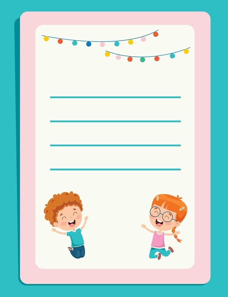 Blank Note Paper For Children Education vector