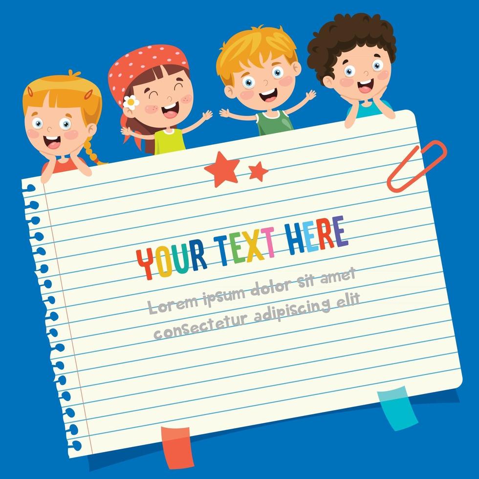 Blank Note Paper For Children Education vector