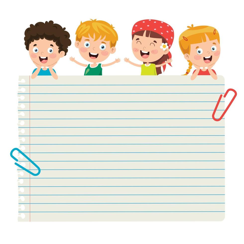 Blank Note Paper For Children Education vector