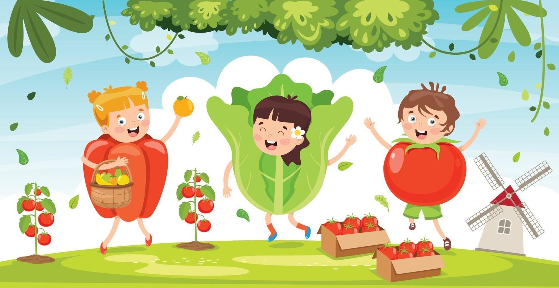 Fresh Vegetables For Healthy Eating vector