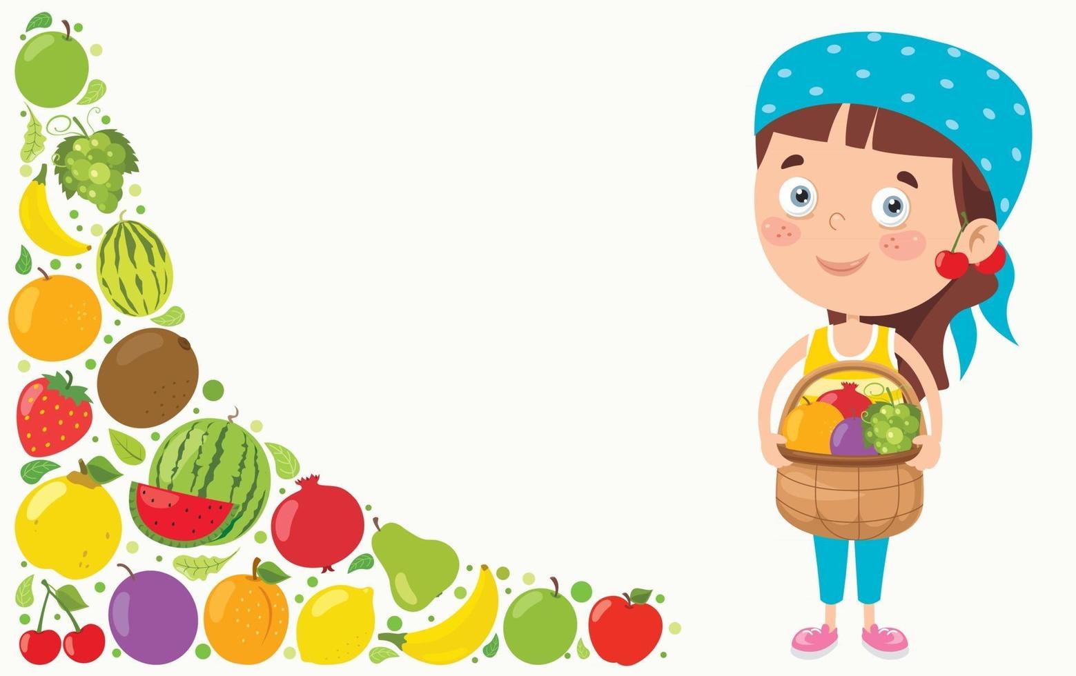 Fresh Fruits For Healthy Eating vector