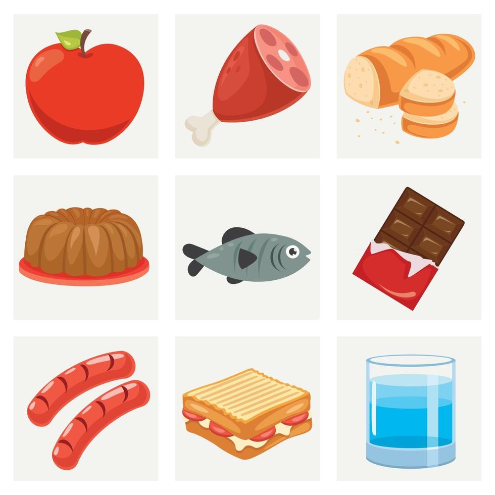 Set Of Various Fresh Foods vector