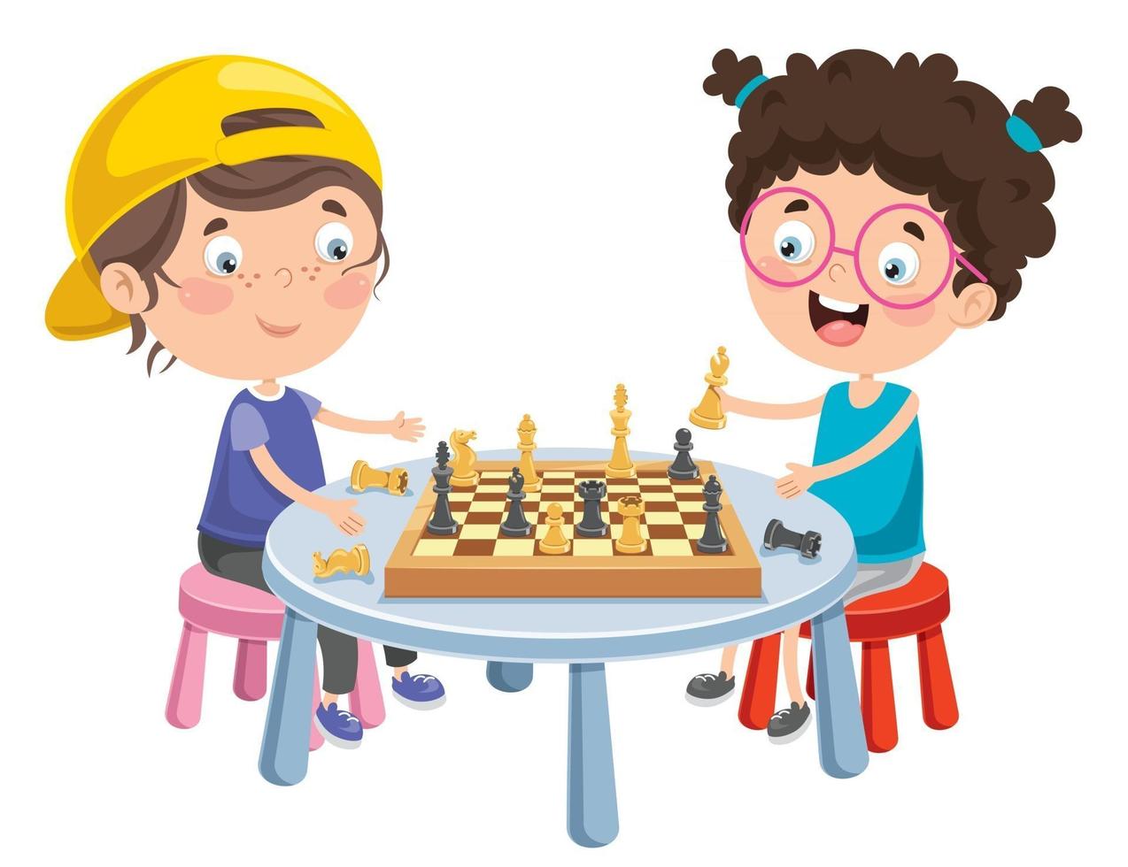 Chess Game Board And Pieces vector