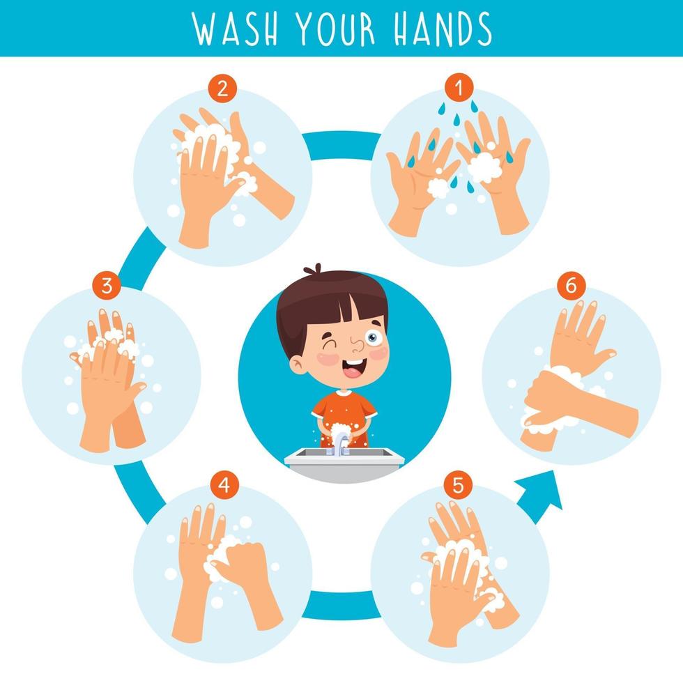 Washing Hands For Daily Personal Care vector