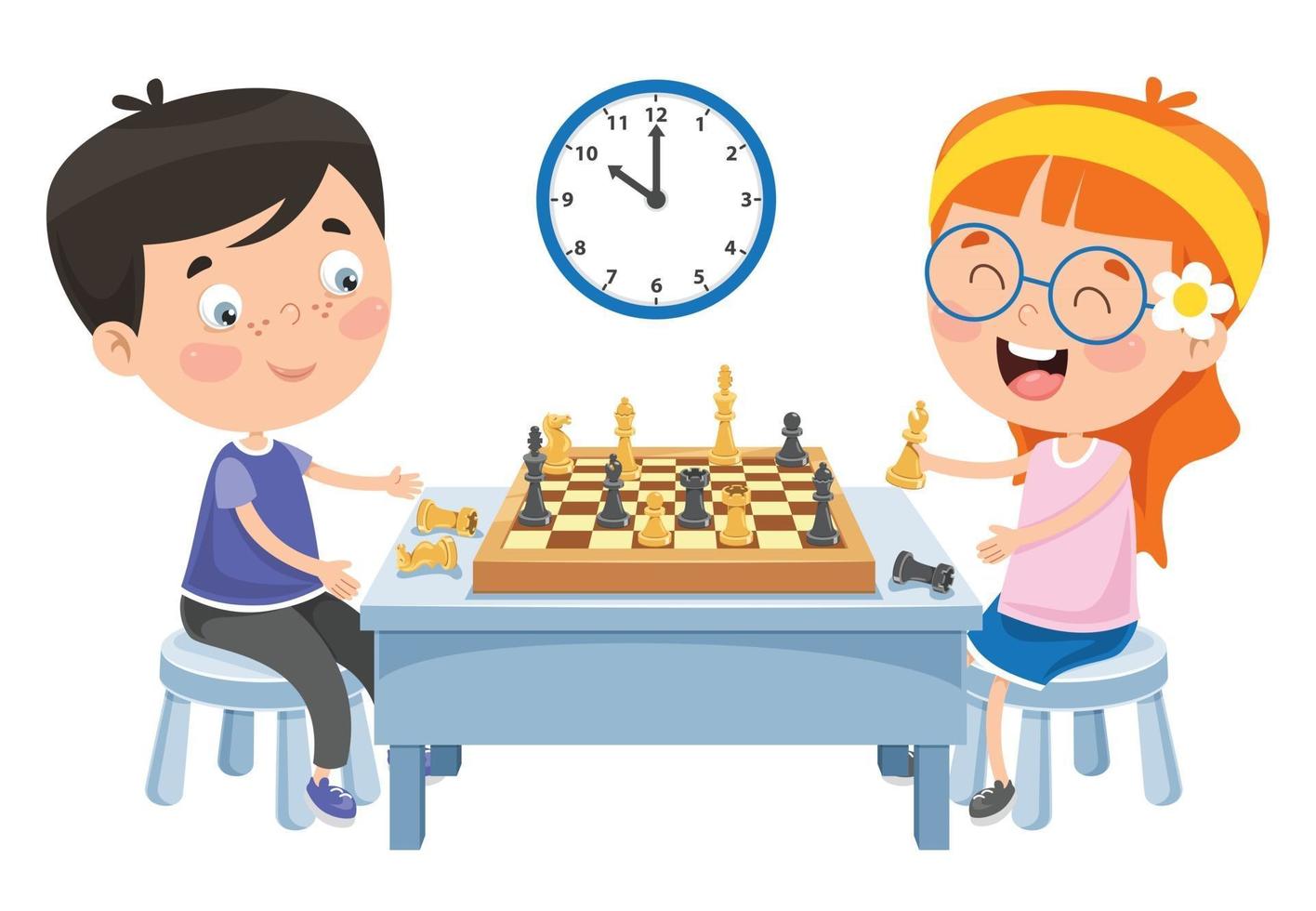 Chess Game Board And Pieces vector