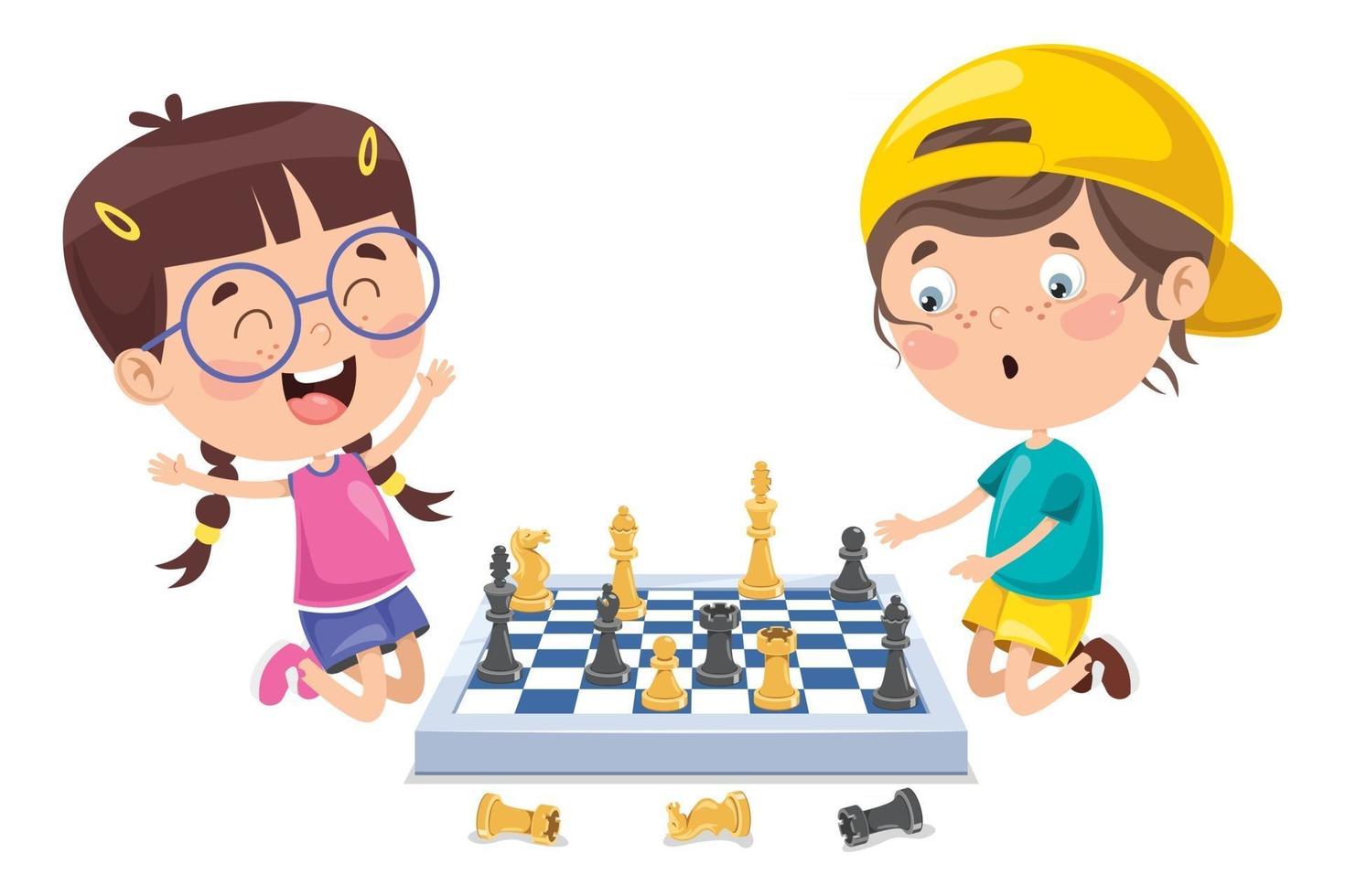 Chess Game Board And Pieces vector