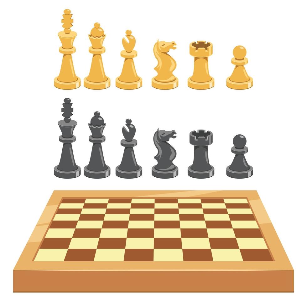 Premium Vector  Chess board and set chess figures for 2d game ui