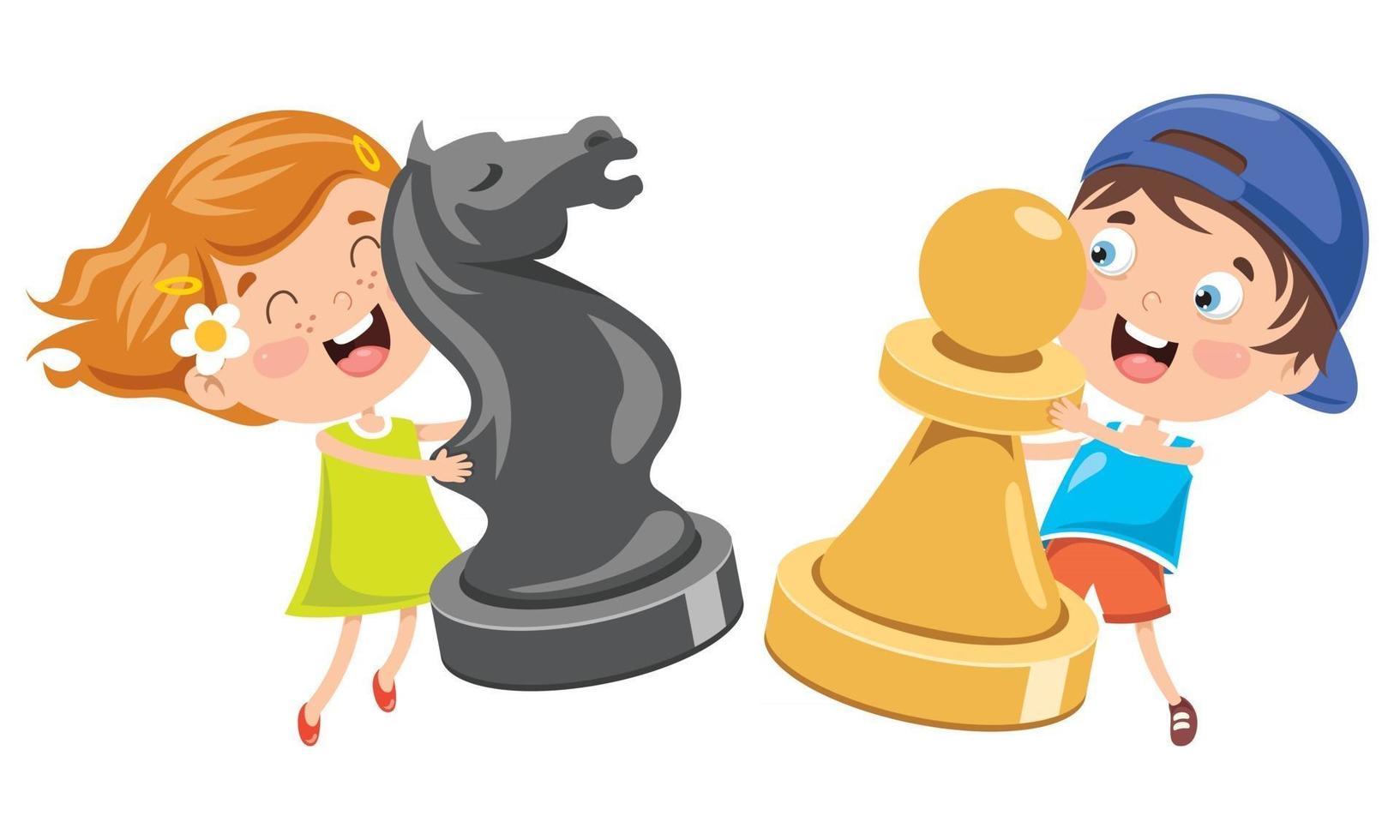 Chess Game Board And Pieces vector