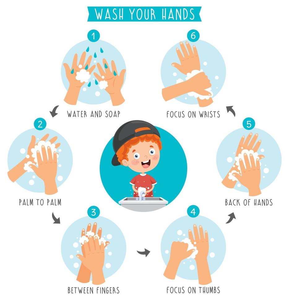 Washing Hands For Daily Personal Care vector