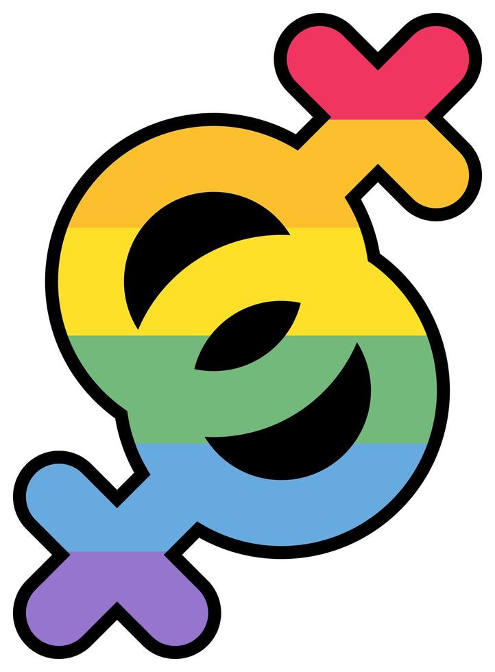 Lesbian lgbtqi rainbow color female mark vector