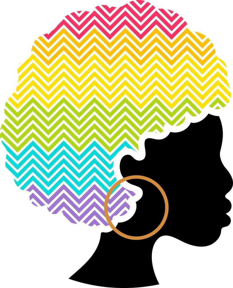 orgullo, mujer afroamericana, en, gay, desfile, vector