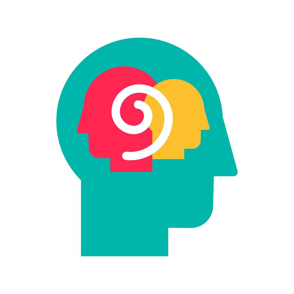 Introspection and self-observation color flat vector icon