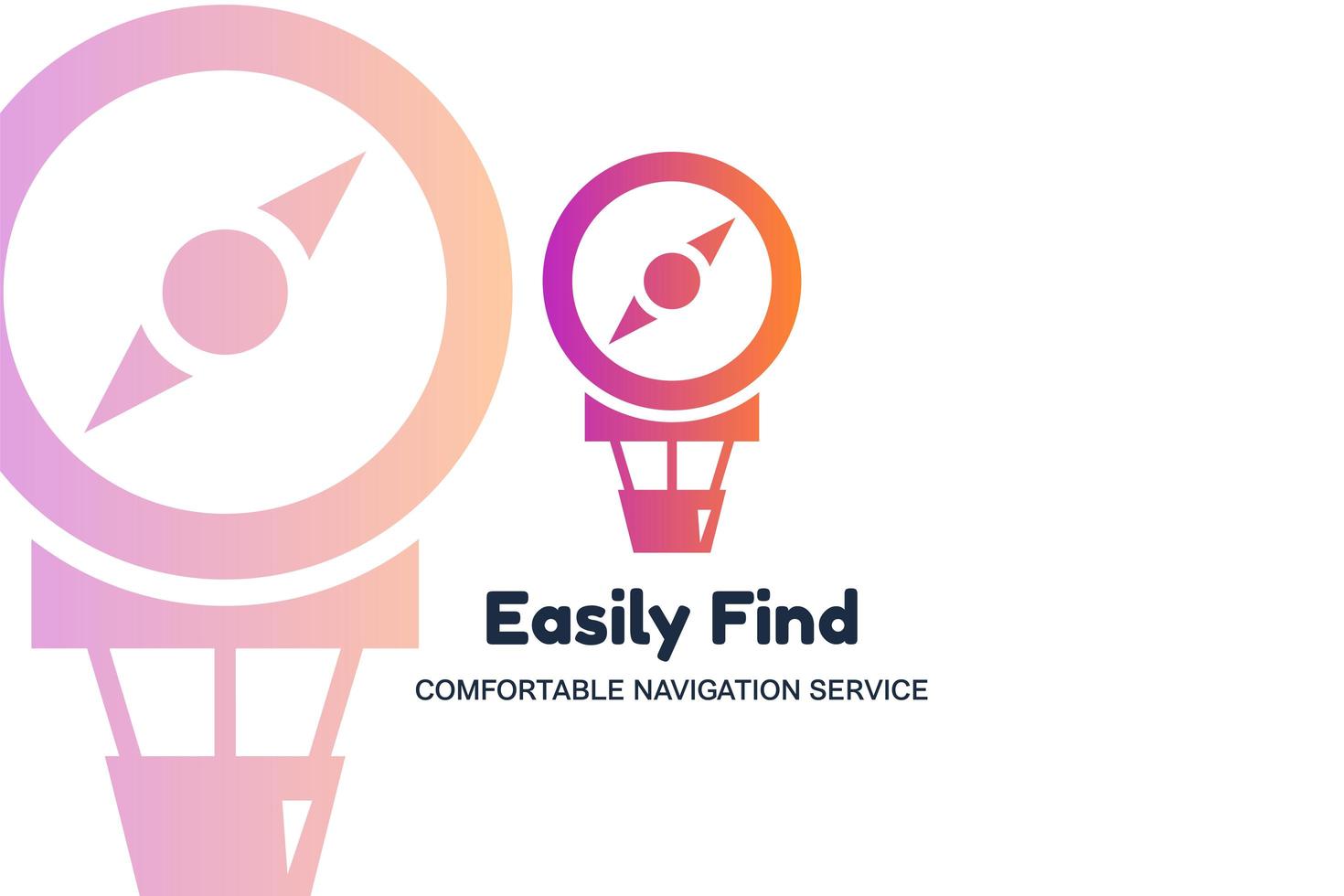 Easily find flat vector logo template